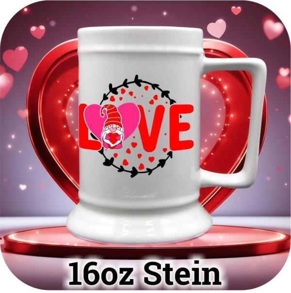 16oz Love beer mug personalized