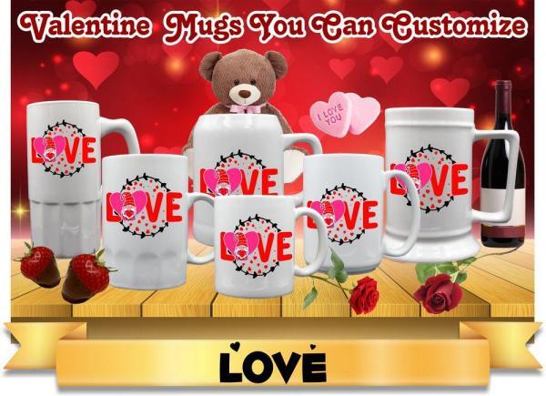 Group of Love mugs personalized