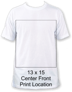 13 x 15 front print location