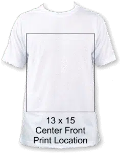 13 x 15 front print location