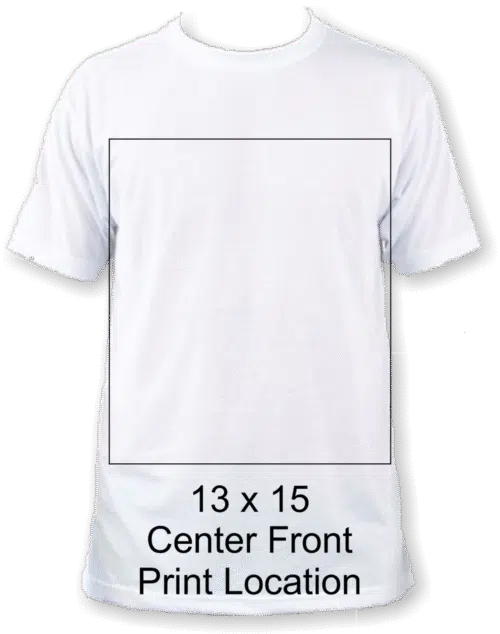 13 x 15 front print location