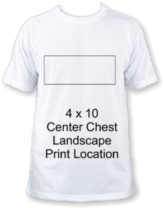 4x10 landscape shirt print location