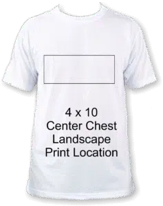 4x10 landscape shirt print location