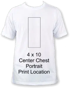 4x10 portrait shirt print location