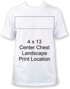 4x13 landscape shirt print location