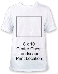 8x10 landscape shirt print location
