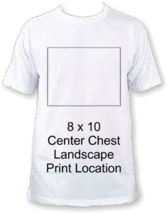 8x10 landscape shirt print location