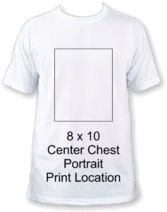 8 x 10 portrait shirt print location