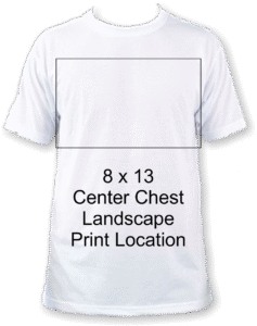 8x13 landscape shirt print location