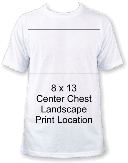 8x13 landscape shirt print location