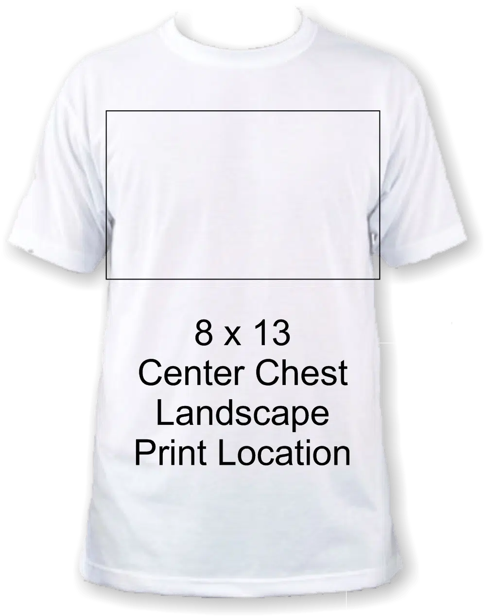 8x13 landscape shirt print location