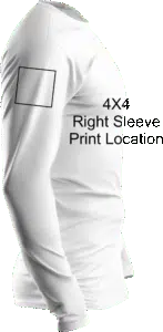4x4 right long sleeve print area