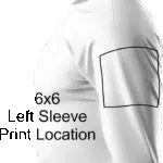 6x6 left long sleeve print area
