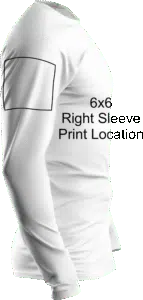 6x6 right long sleeve print area