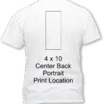 4 x 10 center back portrait print area