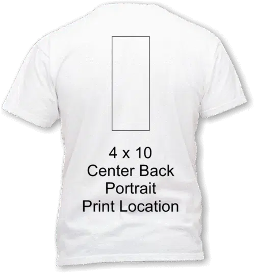 4 x 10 center back portrait print area
