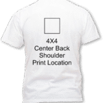 4 x 4 Center Back Print area