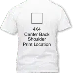 4 x 4 Center Back Print area