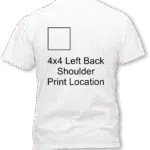 4 x 4 Left Back Print area