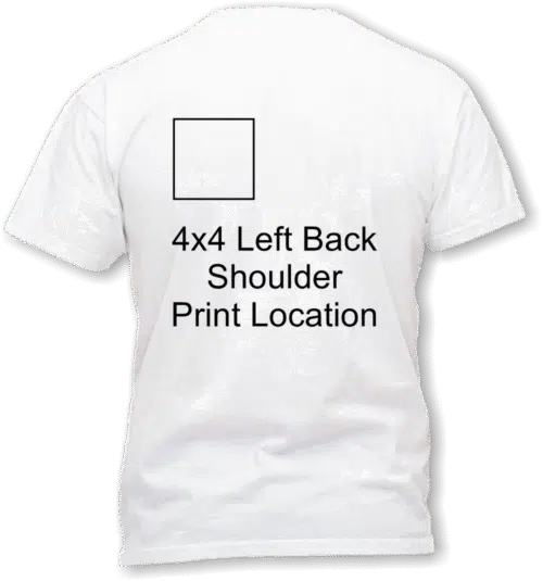 4 x 4 Left Back Print area