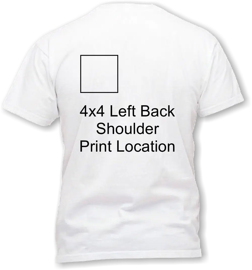4 x 4 Left Back Print area
