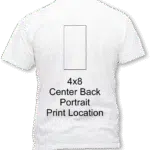 4 x 8 Portrait Back center shirt print 