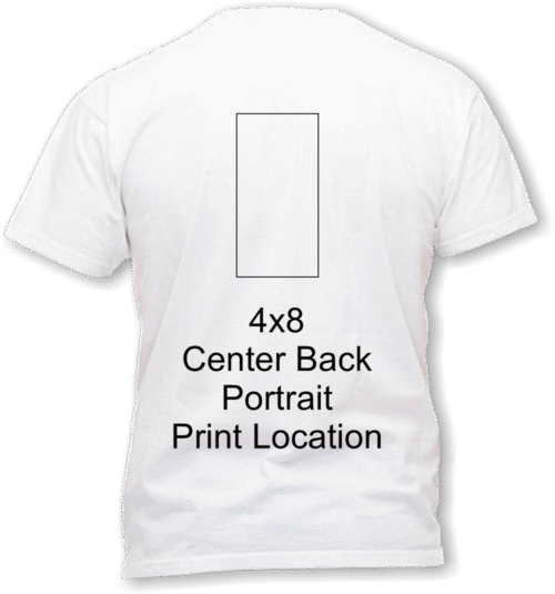 4 x 8 Portrait Back center shirt print