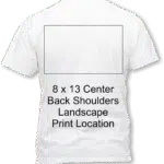 8 x 13 center back landscape print area