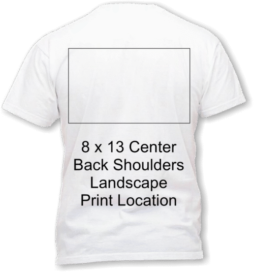 8 x 13 center back landscape print area